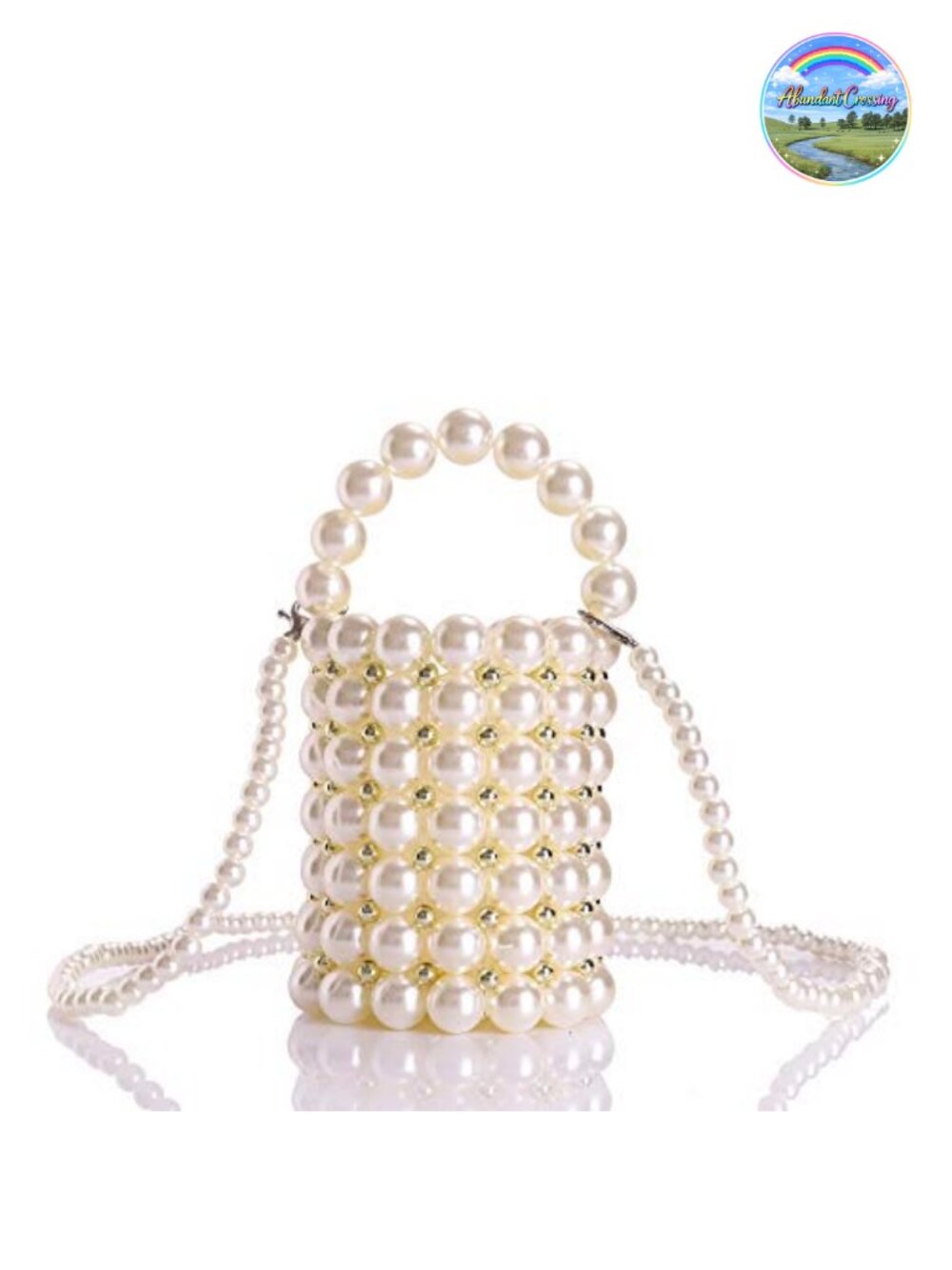 Beaded Evening Bag with Detachable Chain Acrylic Beads Clutch Purse
